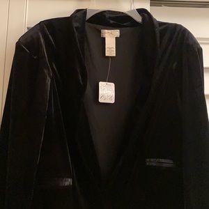 Elegant Black Velvet Women's Sweater